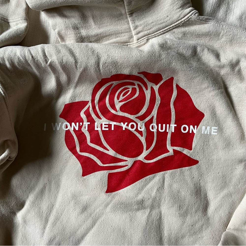 LANY “quit” graphic hoodie / gildan size small